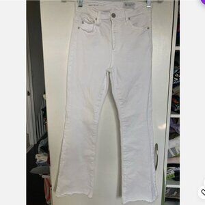 AG Adriano Goldschmied Farrah Boot Crop High Rise Fit White Color Denim 25